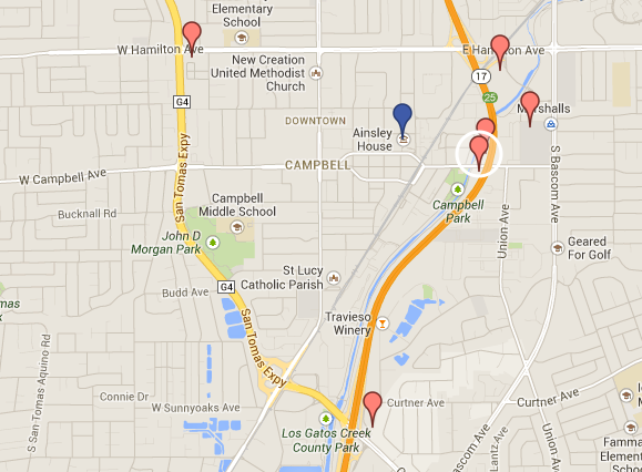 Map of local hotels